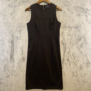 Rachel Roy Black Shift Dress w/ Quality‎ Details Sz L Sleeveless Stretch Classic